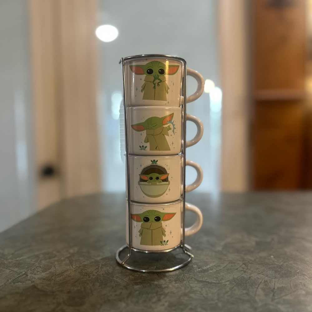 Stackable Baby Yoda Mugs Set 3 oz Expresso